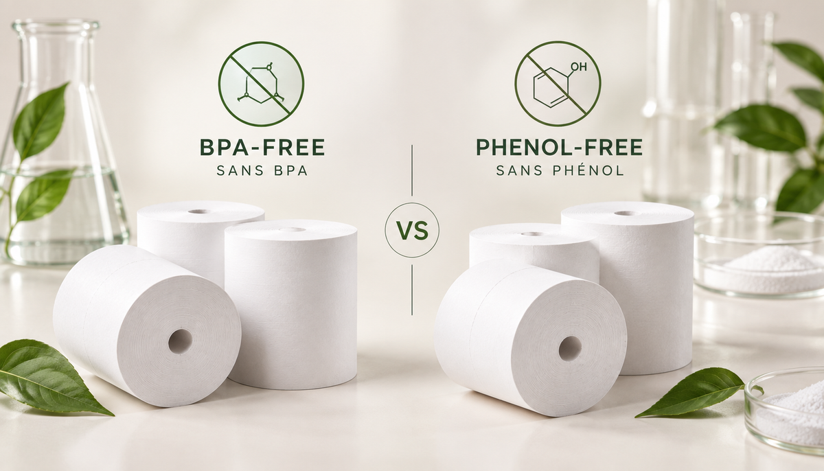 BPA-free versus phenol-free thermal paper rolls comparison