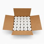 Top view of paper rolls packed in an open case