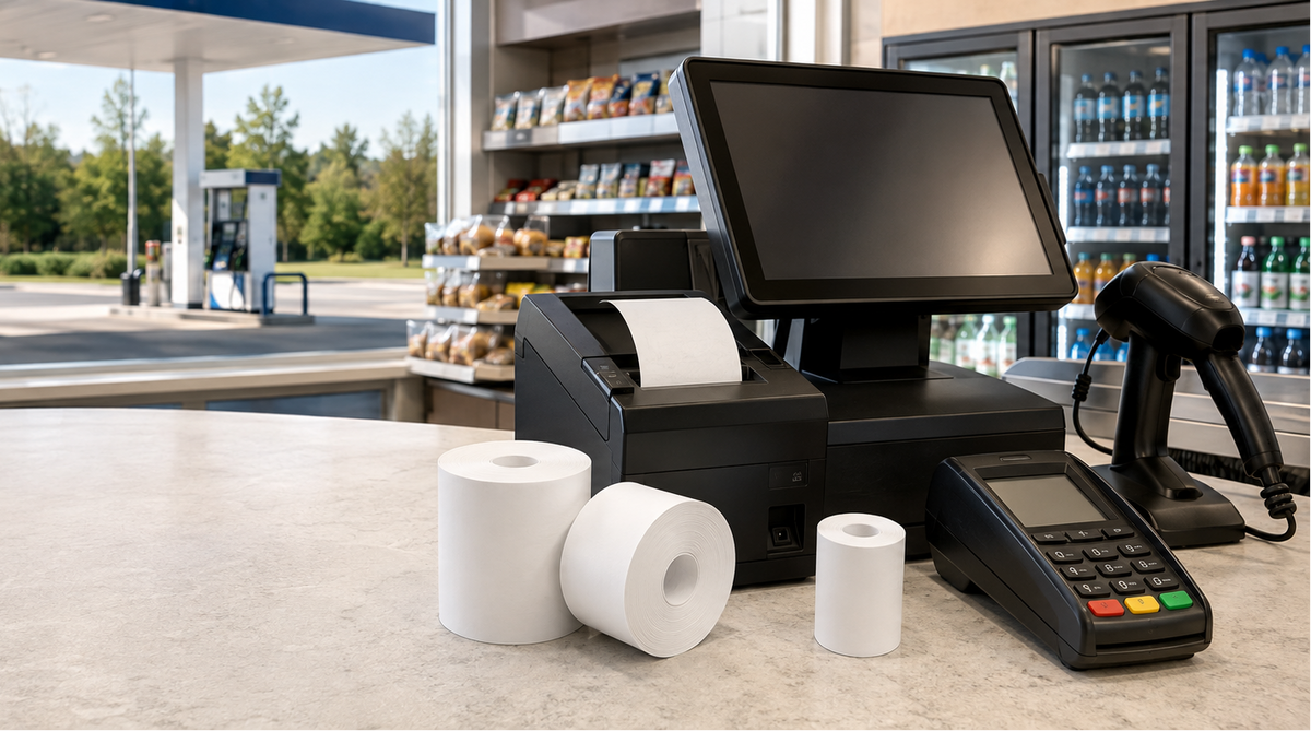 Thermal paper rolls for gas-station pumps, POS systems and payment terminals
